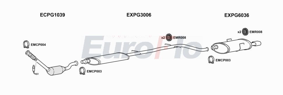 Układ wydechowy EUROFLO PG406204004A00