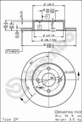 Tarcza hamulcowa AP 14064