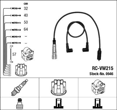 Sada kabelů pro zapalování NGK RCVW215
