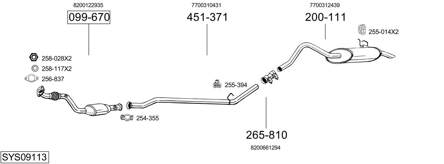 Układ wydechowy BOSAL SYS09113