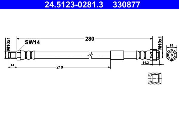 Brzdová hadica ATE 24.5123-0281.3