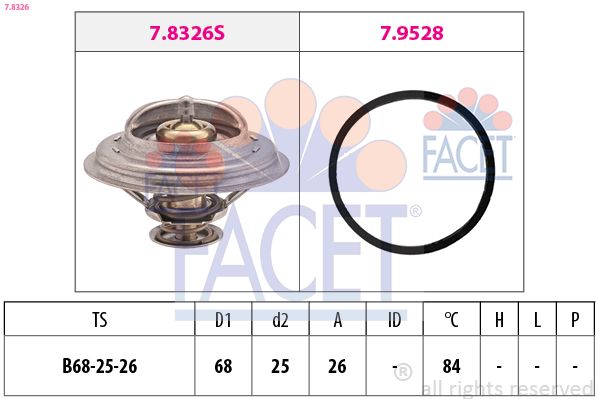 Termostat, środek chłodzący FACET 7.8326