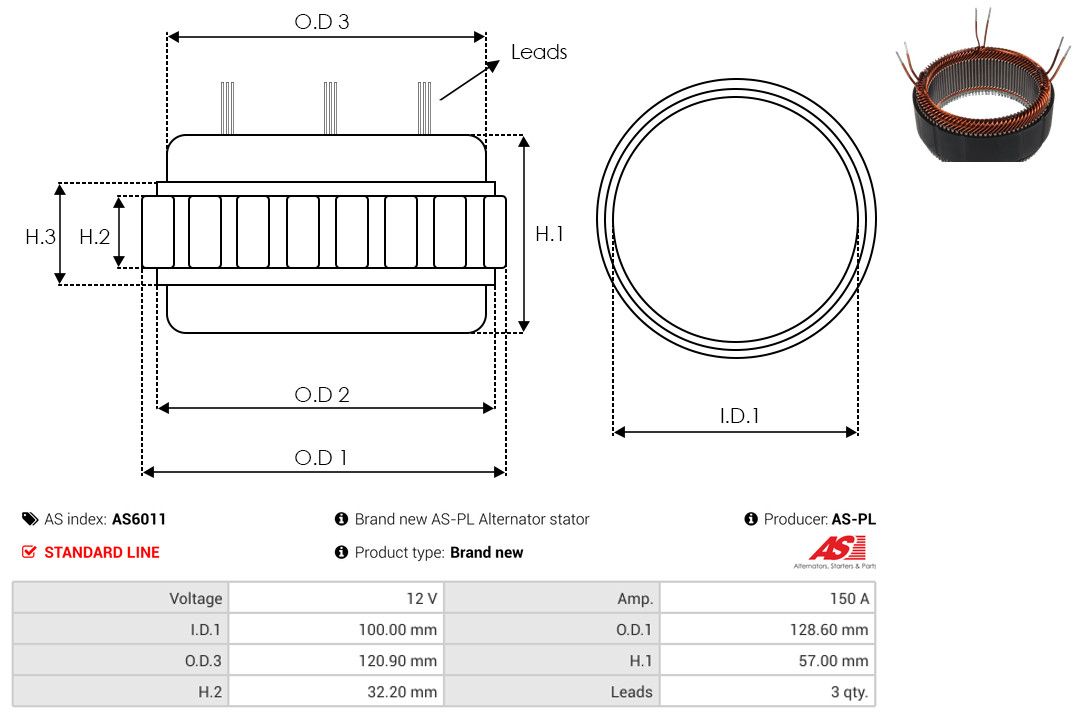 Levně Stator, generátor AS-PL AS6011