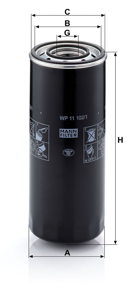 Levně Olejový filtr MANN-FILTER WP 11 102/1-2