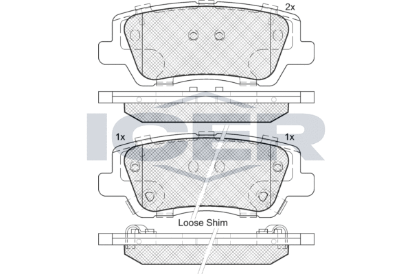 Zestaw klocków hamulcowych, hamulce tarczowe ICER 182157