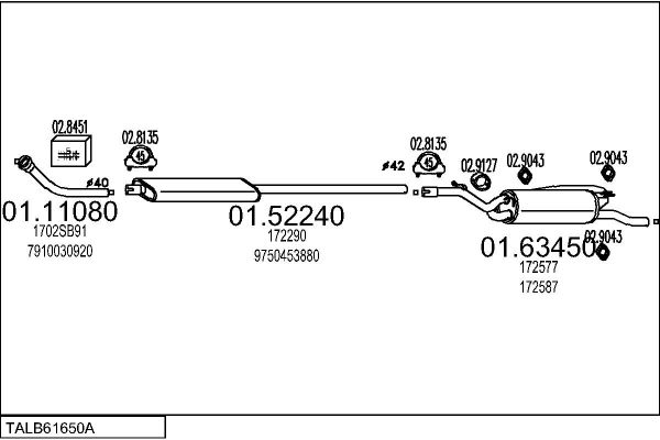 Układ wydechowy MTS TALB61650A002489