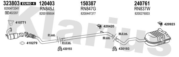 Układ wydechowy KLARIUS 721322E