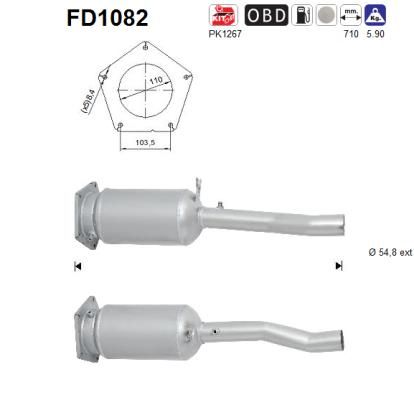 Filtr sadzy / filtr cząstek stałych, układ wydechowy AS 7M3254800C