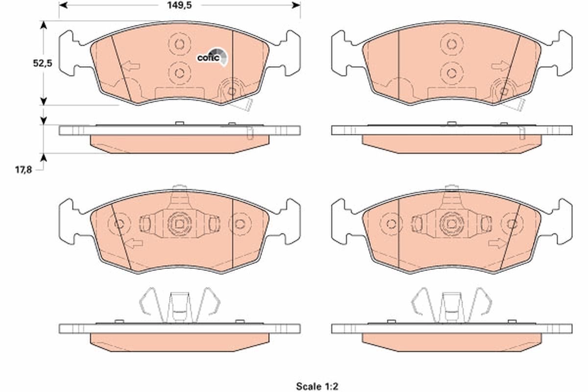 Sada brzdových platničiek kotúčovej brzdy TRW GDB1921