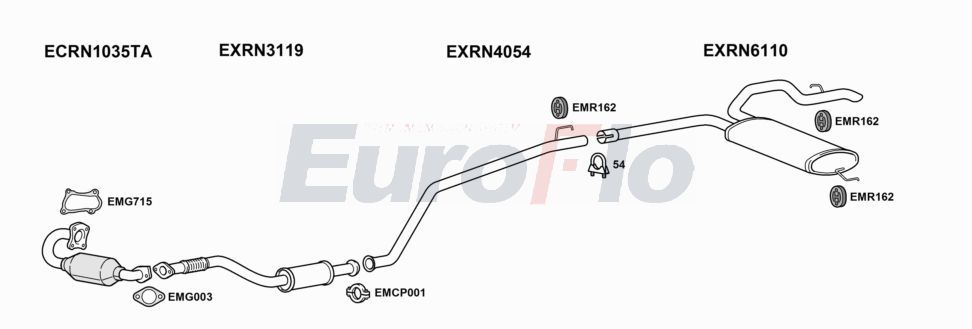 Układ wydechowy EUROFLO RNTRA19D7008A00