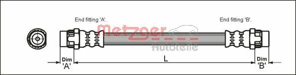 Przewód hamulcowy elastyczny METZGER AUTOTEILE 4111166