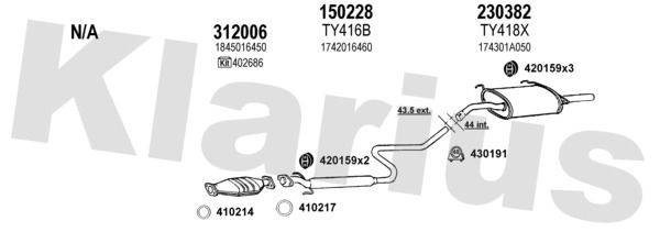 Układ wydechowy KLARIUS 900170E