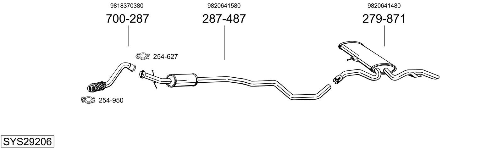 Układ wydechowy BOSAL SYS29206