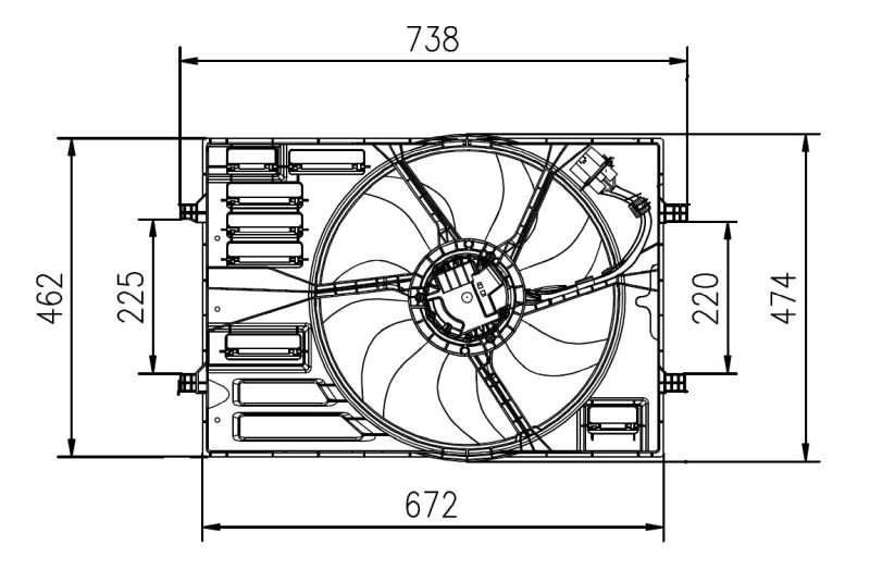 Ventilátor chladenia motora NRF 47950