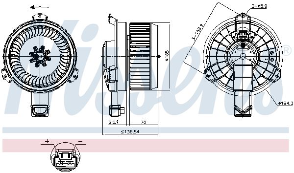 Ventilator, habitaclu NISSENS 871058