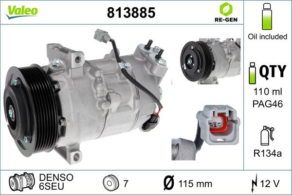 Kompresor, klimatyzacja VALEO 813885