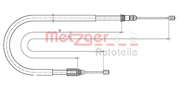 Cięgło, hamulec postojowy METZGER AUTOTEILE 10.6699