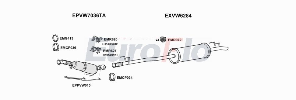 Układ wydechowy EUROFLO VWCRA20D9008