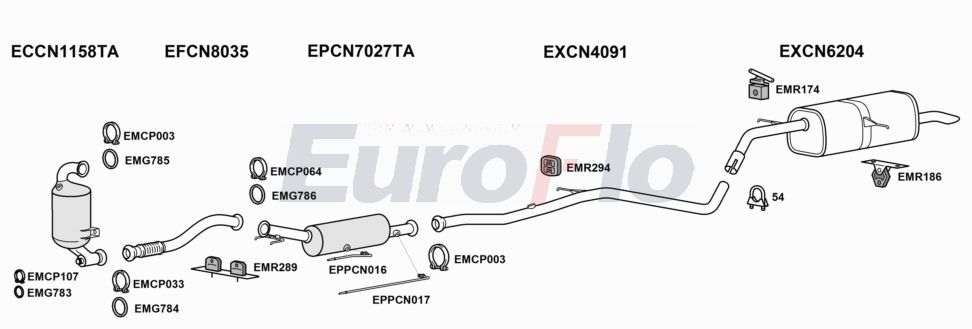 Układ wydechowy EUROFLO PG300816D1020A00