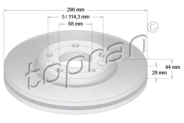 Tarcza hamulcowa TOPRAN 208 752