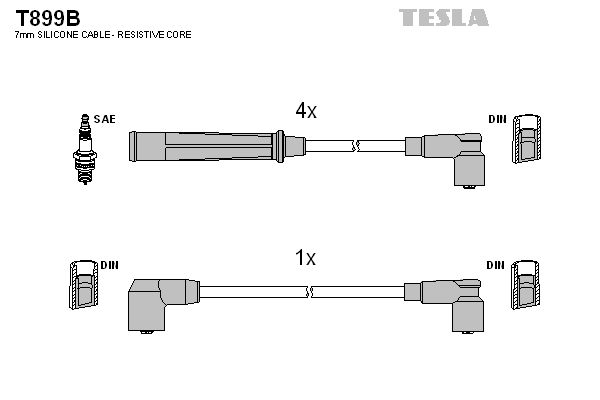 Sada kabelů pro zapalování TESLA T899B