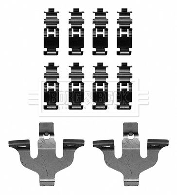 Zestaw akcesoriów, klocki hamulcowe BORG & BECK BBK1633