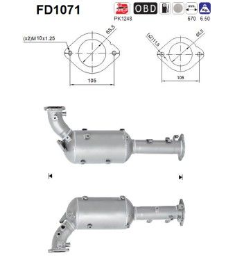Filtru funingine/particule, sist.de esapament AS FD1071