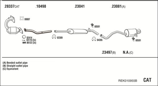 Układ wydechowy WALKER REK010955B