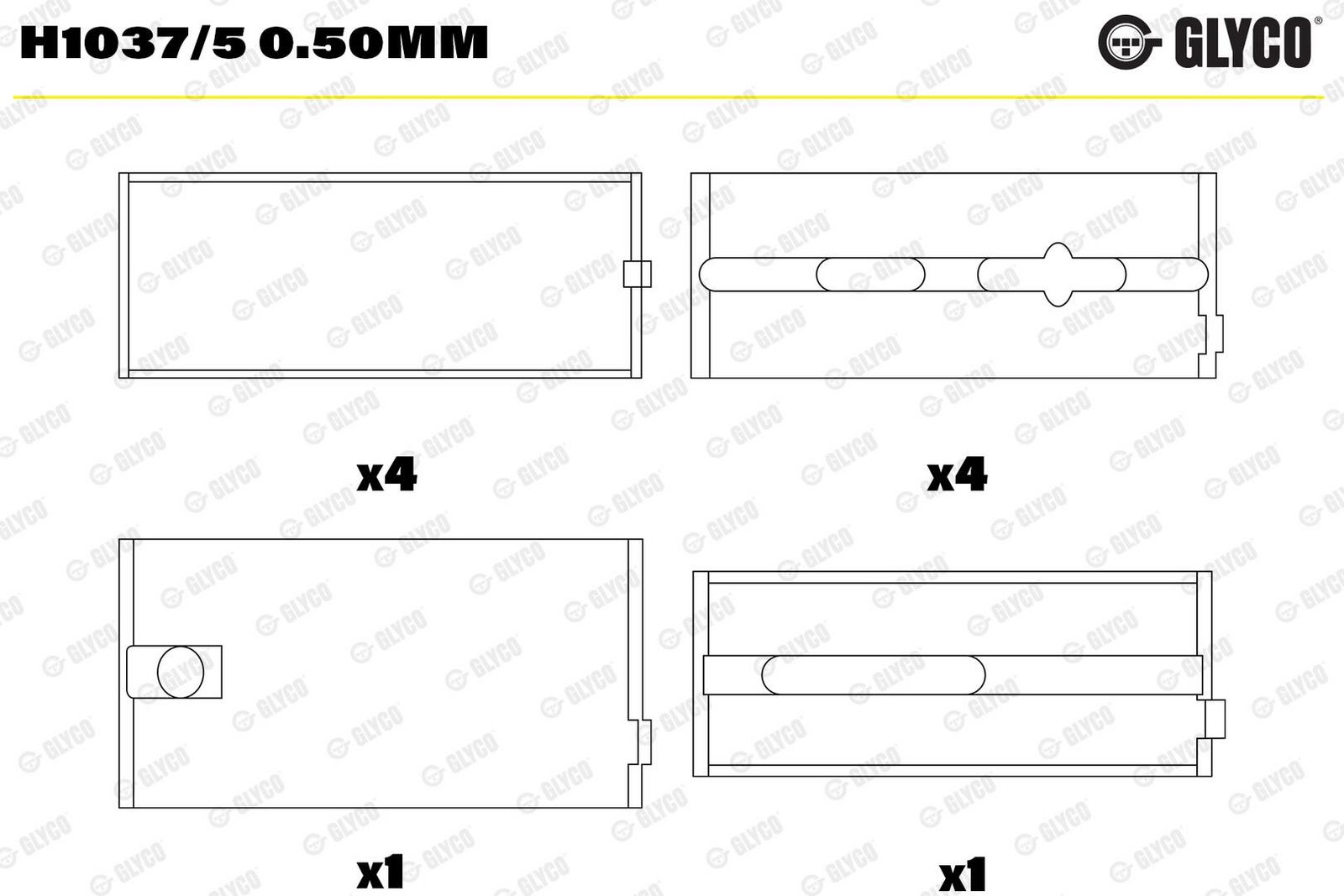 Cuzinet arbore cotit GLYCO H1037/5 0.50mm