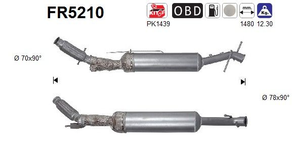 Filtru funingine/particule, sist.de esapament AS FR5210