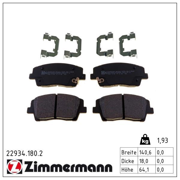 set placute frana,frana disc ZIMMERMANN 22934.180.2