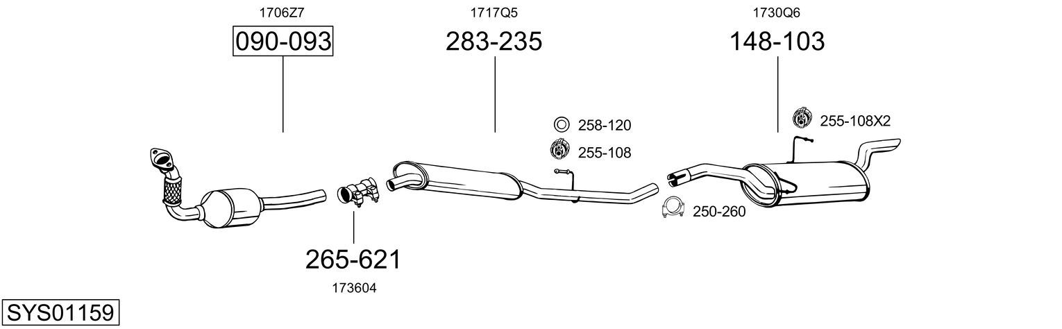 Układ wydechowy BOSAL SYS01159