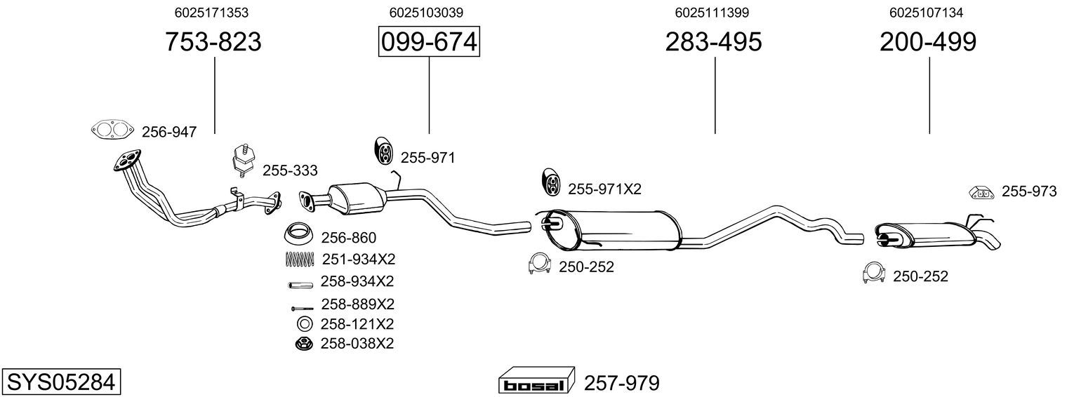 Układ wydechowy BOSAL SYS05284