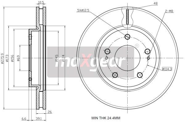 Brzdový kotouč MAXGEAR 19-2388