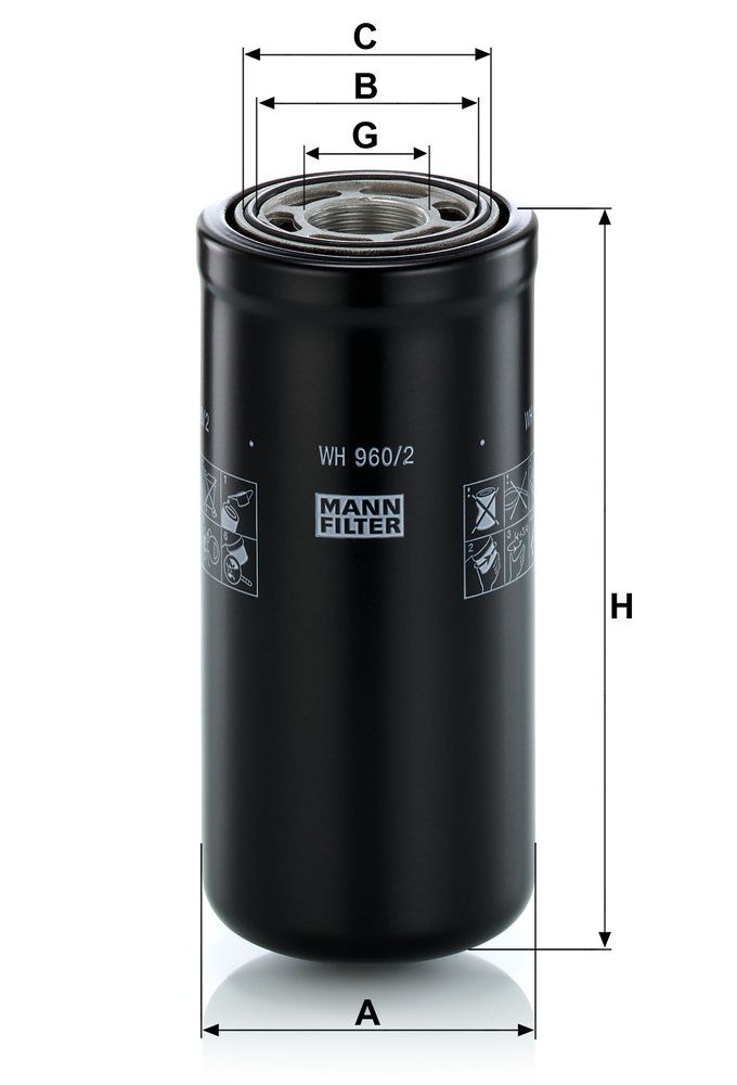 Levně Filtr, pracovní hydraulika MANN-FILTER WH 960/2
