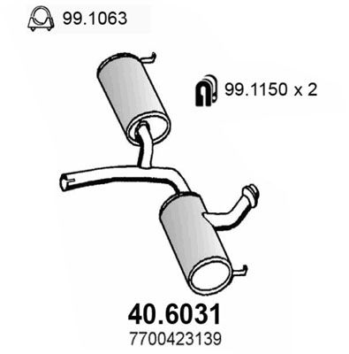 Tłumik środkowy ASSO 40.6031