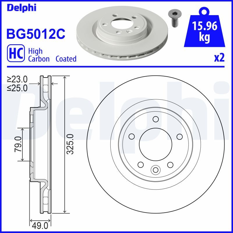 Brzdový kotouč DELPHI BG5012C