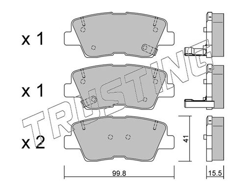 Zestaw klocków hamulcowych, hamulce tarczowe TRUSTING 903.0