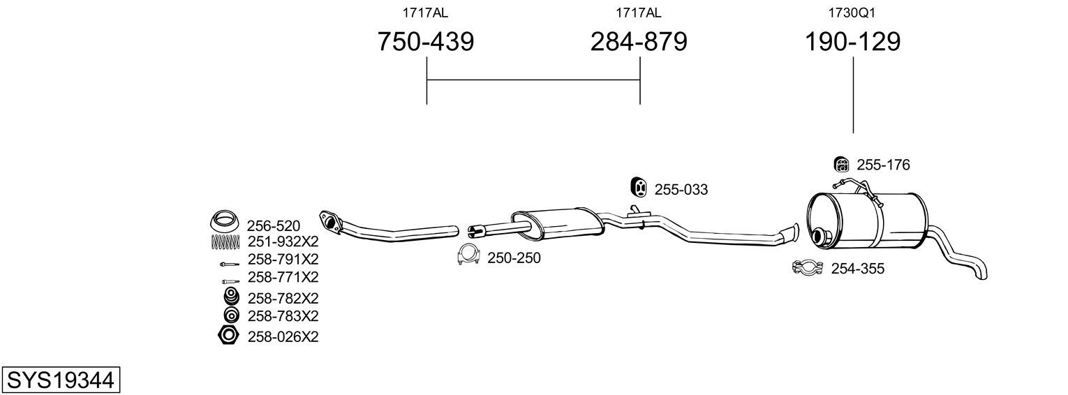 Układ wydechowy BOSAL SYS19344