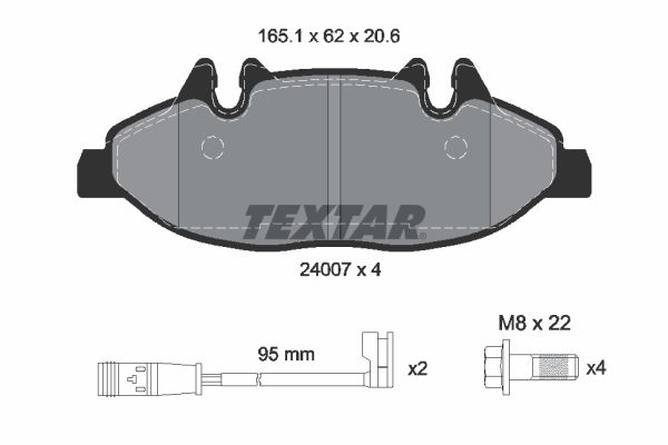 Sada brzdových platničiek kotúčovej brzdy TEXTAR 2400701