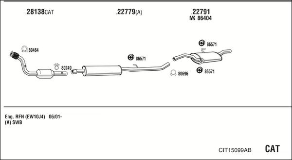 Układ wydechowy WALKER CIT15099AB