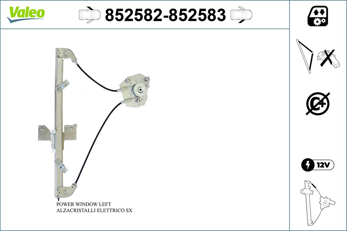 Mecanism actionare geam VALEO 852582