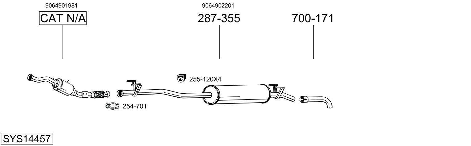 Układ wydechowy BOSAL SYS14457