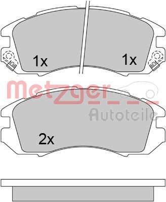 Zestaw klocków hamulcowych, hamulce tarczowe METZGER AUTOTEILE 1170474