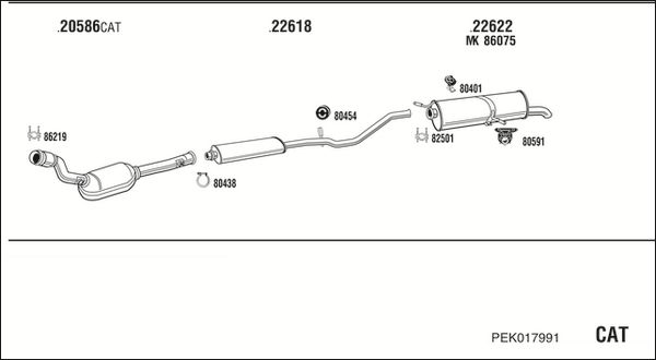 Układ wydechowy WALKER PEK017991