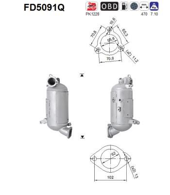 Filtr sadzy / filtr cząstek stałych, układ wydechowy AS 289902F060