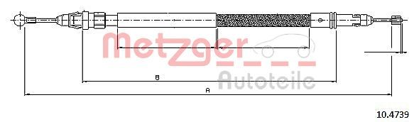 Cięgło, hamulec postojowy METZGER AUTOTEILE 10.4739