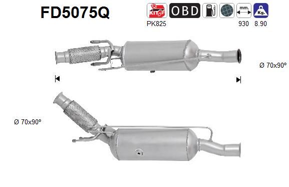 Filtr sadzy / filtr cząstek stałych, układ wydechowy AS FD5075Q
