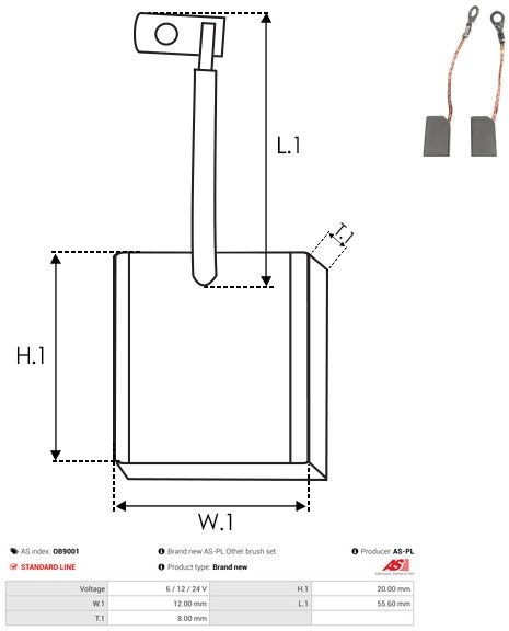 Levně Uhlíkový kartáč, generátor AS-PL OB9001