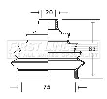 Zestaw osłon, wał napędowy FIRST LINE FCB2004